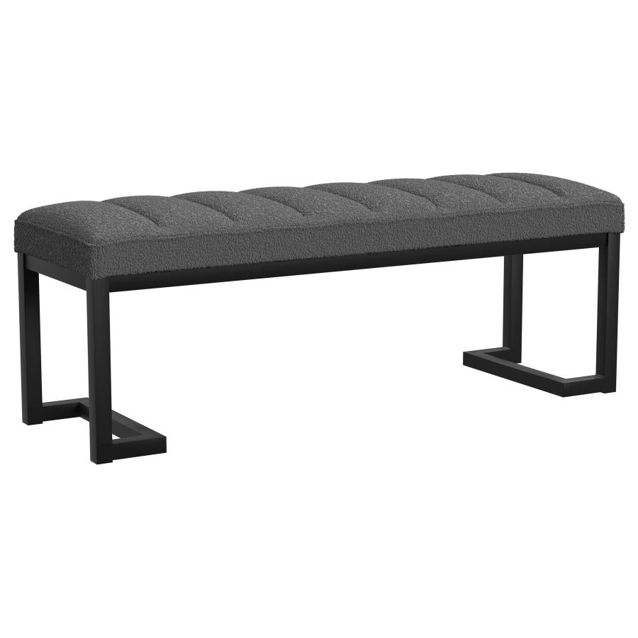 Mesa Boucle Upholstered Tufted Accent Bench Charcoal - 907516