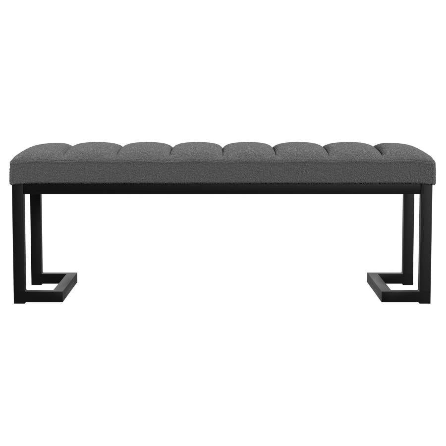 Mesa Boucle Upholstered Tufted Accent Bench Charcoal - 907516