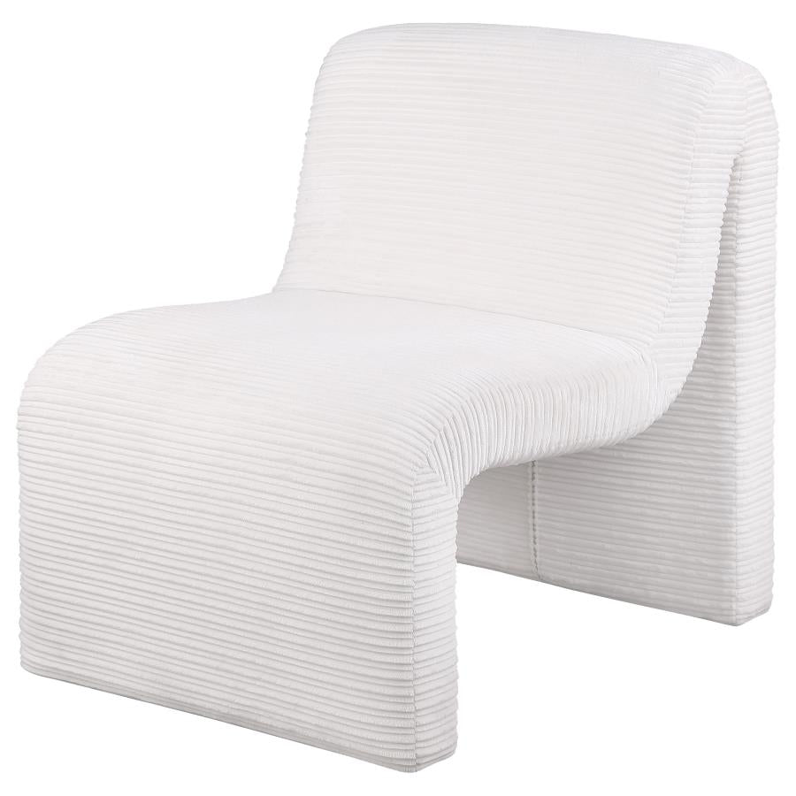 Drayton Upholstered Curved Armless Accent Chair Ivory - 907525