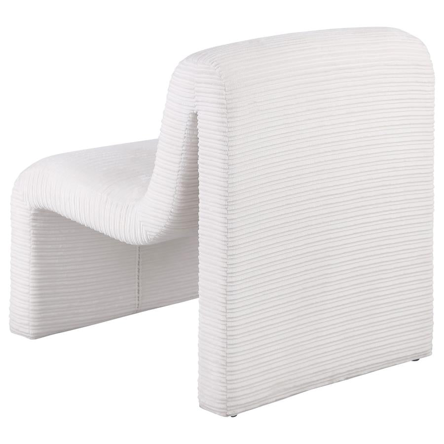 Drayton Upholstered Curved Armless Accent Chair Ivory - 907525