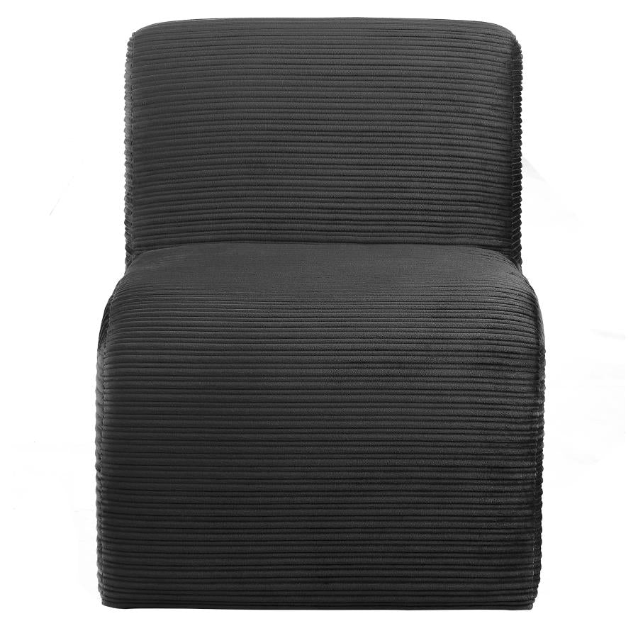Drayton Upholstered Curved Armless Accent Chair Black - 907526