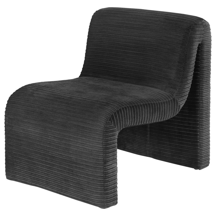 Drayton Upholstered Curved Armless Accent Chair Black - 907526