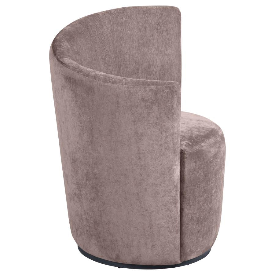 Nueva Upholstered Swivel Chair Curved Backrest Blush - 907528