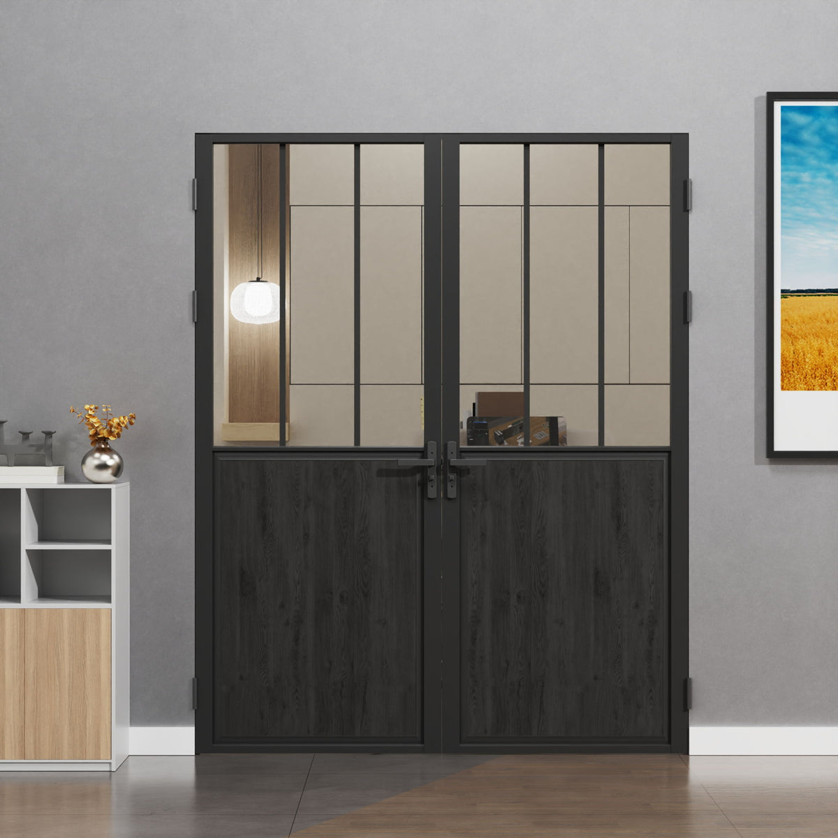 Dual Panel Design Interior Door Slab For Closets And Living Room