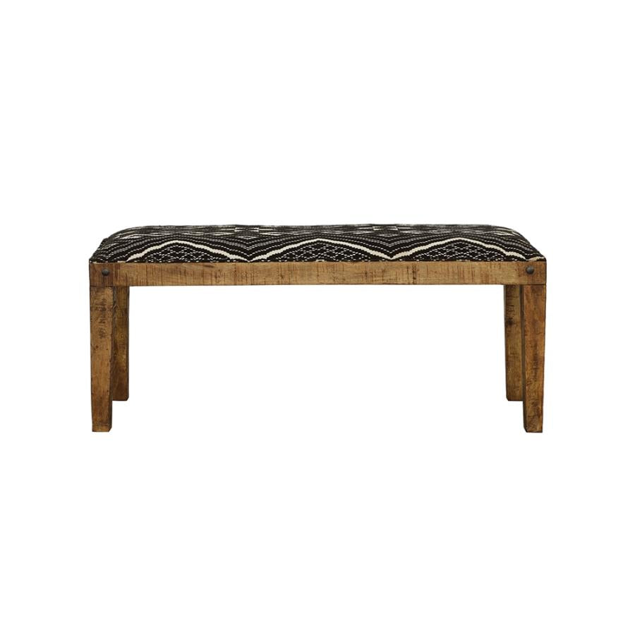 Lamont Fabric Upholstered Accent Bench Black and Natural - 910177