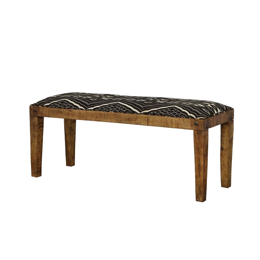 Lamont Fabric Upholstered Accent Bench Black and Natural - 910177
