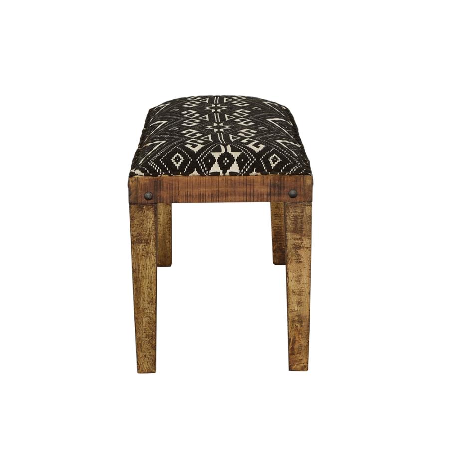 Lamont Fabric Upholstered Accent Bench Black and Natural - 910177