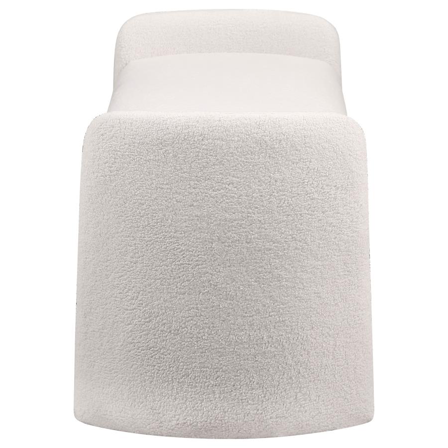 Peoria Velvet Upholstered Accent Bench Ivory - 910199