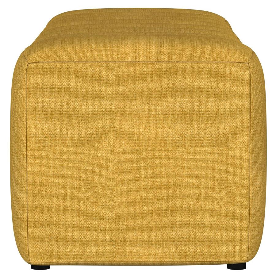 Summer Fabric Upholstered Tufted Accent Bench Mustard Yellow - 910292