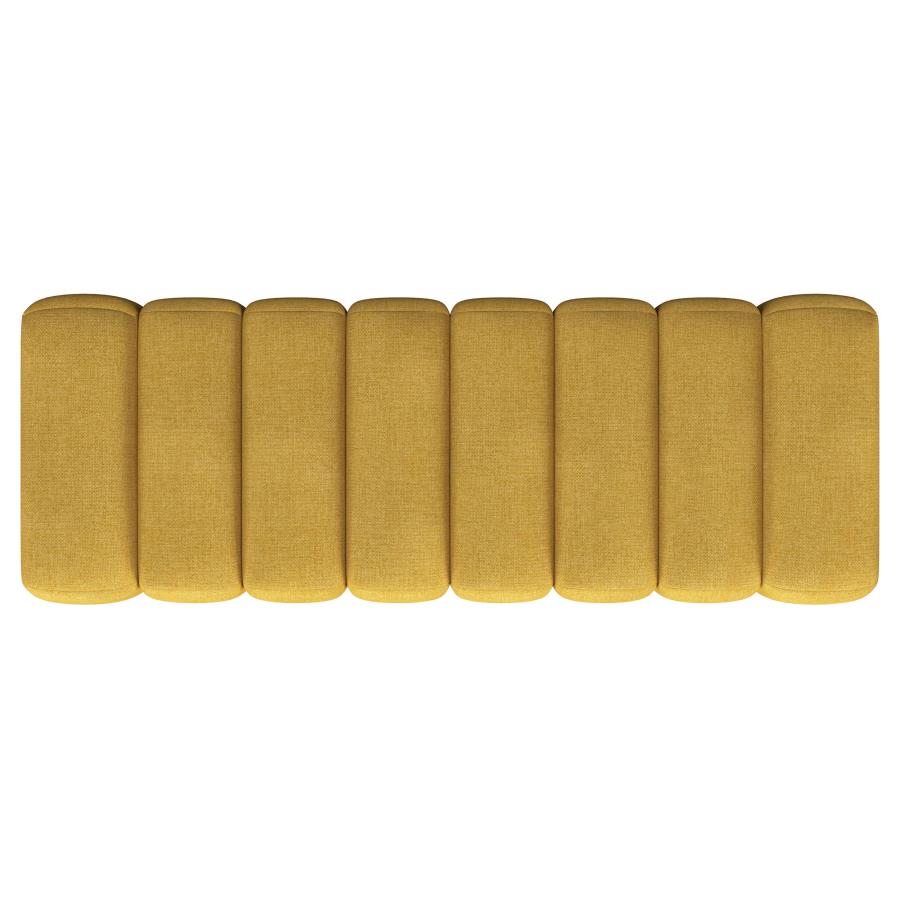 Summer Fabric Upholstered Tufted Accent Bench Mustard Yellow - 910292