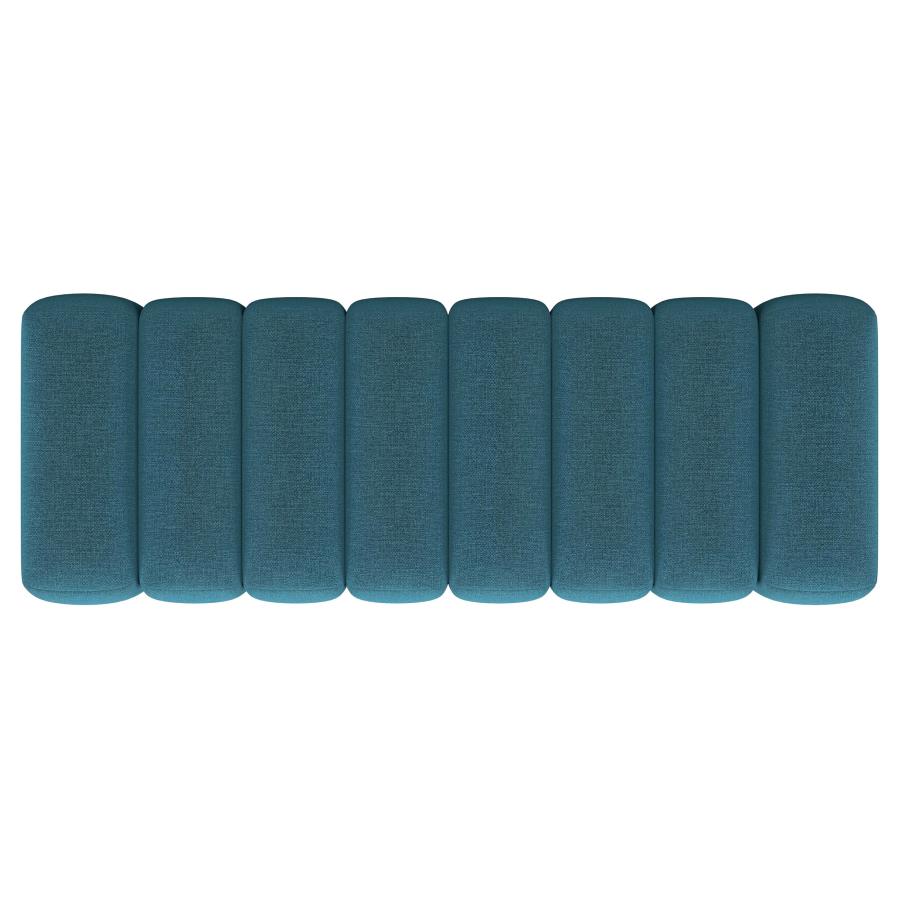 Summer Fabric Upholstered Tufted Accent Bench Peacock Blue - 910293