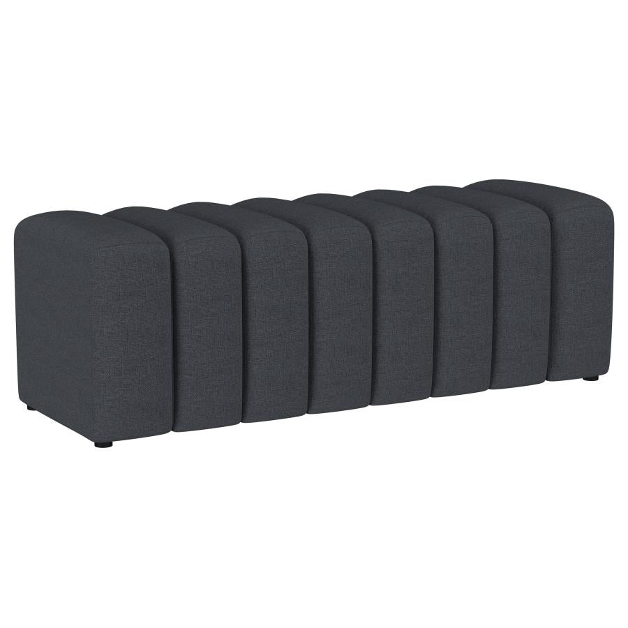 Summer Fabric Upholstered Tufted Accent Bench Charcoal - 910294