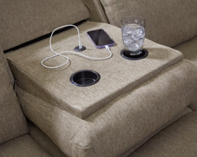 Side-Swipe Reclining Sofa with Drop Down Table - PC9140589
