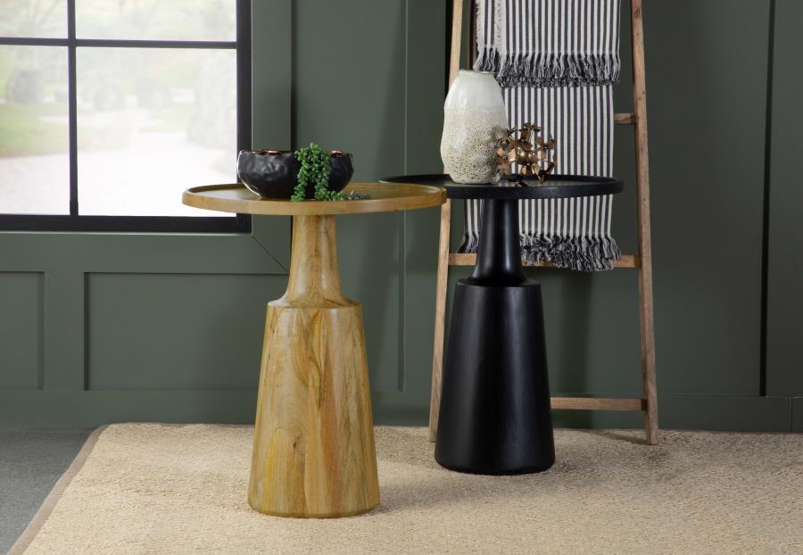 Ixia Round Solid Mango Wood Accent Side Table Natural - 915105