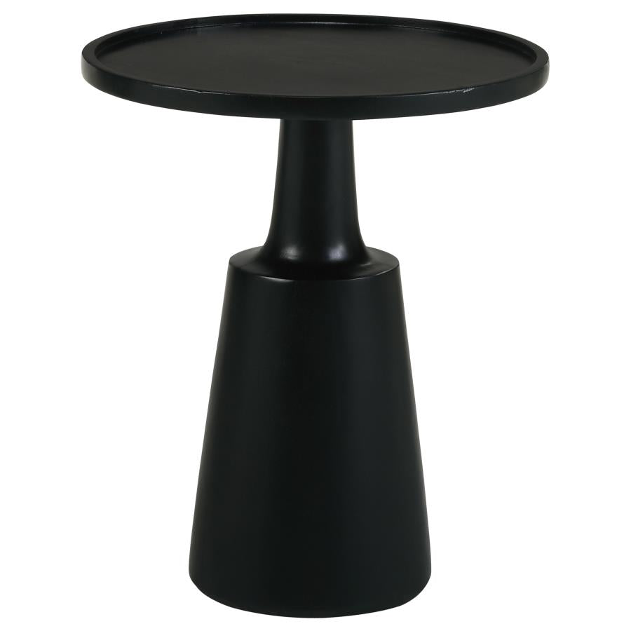 Ixia Round Solid Mango Wood Accent Side Table Black Stain - 915109