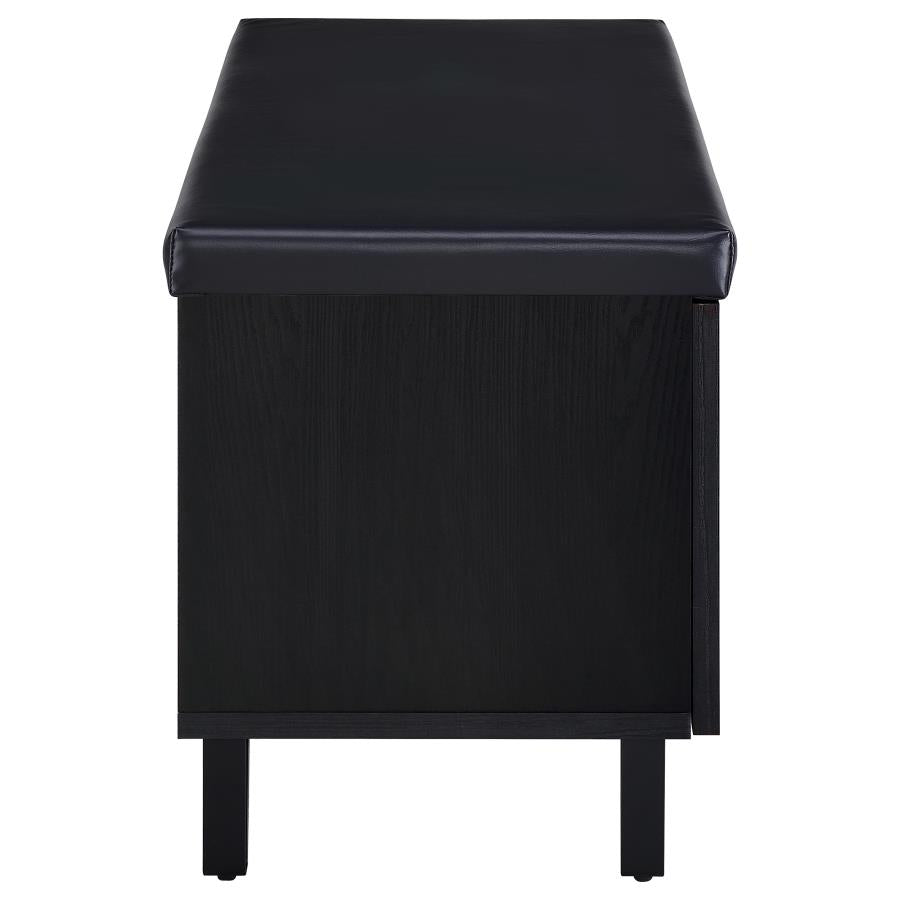 Brixton 2-door Padded Entryway Shoe Storage Bench Black - 915152