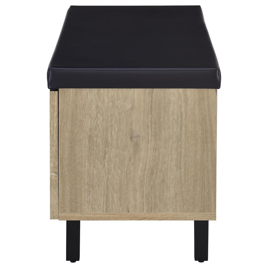 Brixton 2-door Padded Entryway Shoe Storage Bench White Oak - 915154
