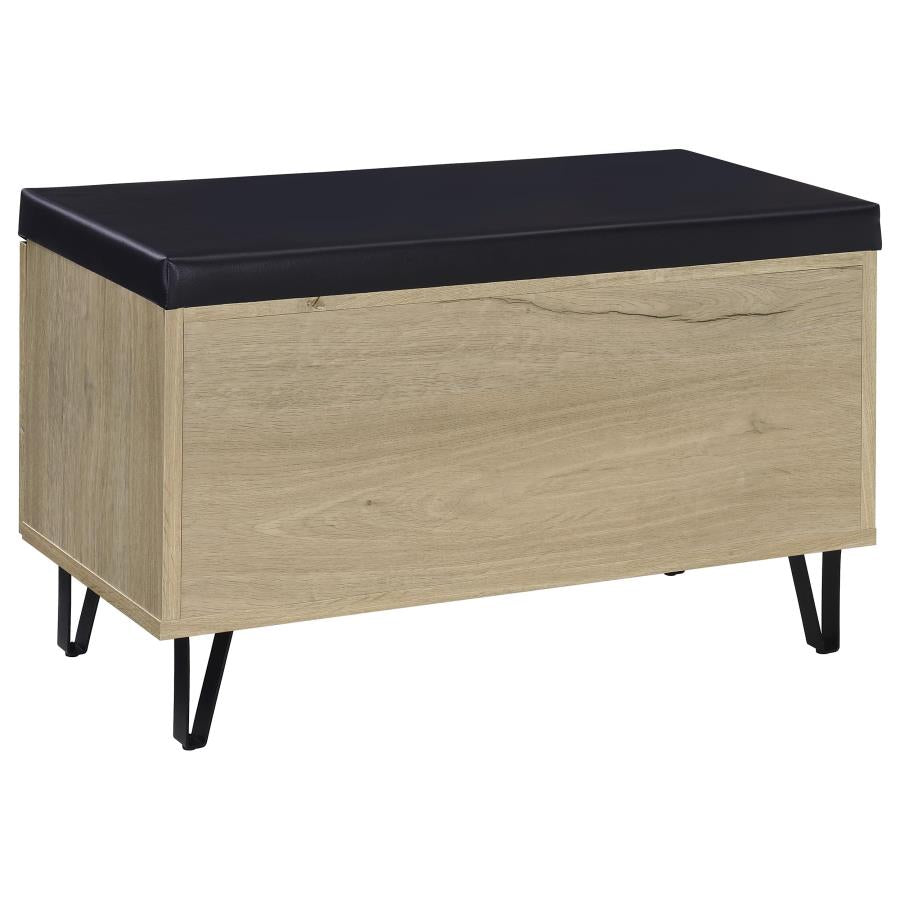 Brixton 2-door Padded Entryway Shoe Storage Bench White Oak - 915154