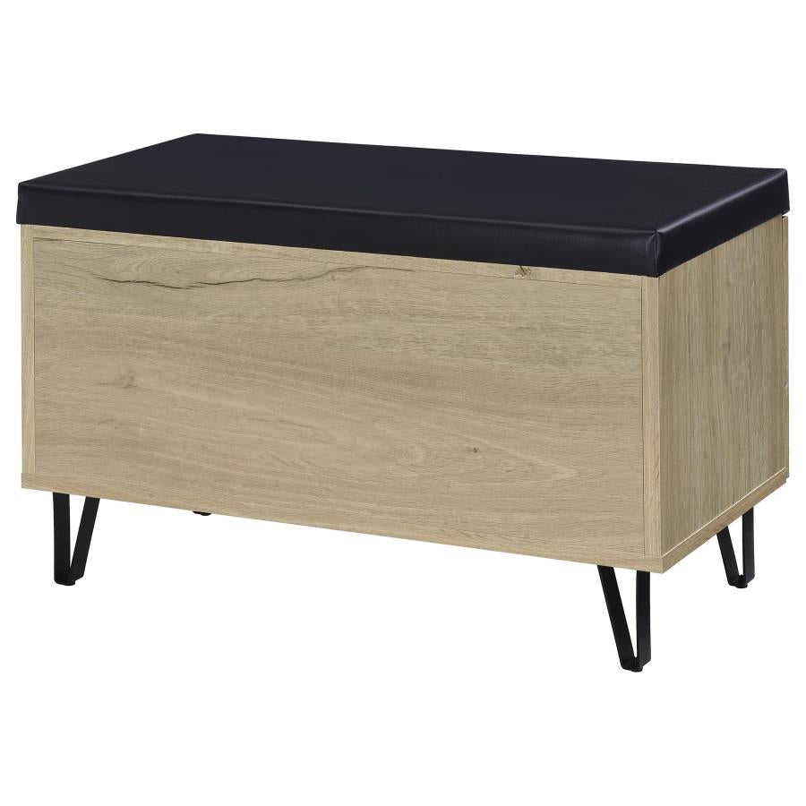 Brixton 2-door Padded Entryway Shoe Storage Bench White Oak - 915154