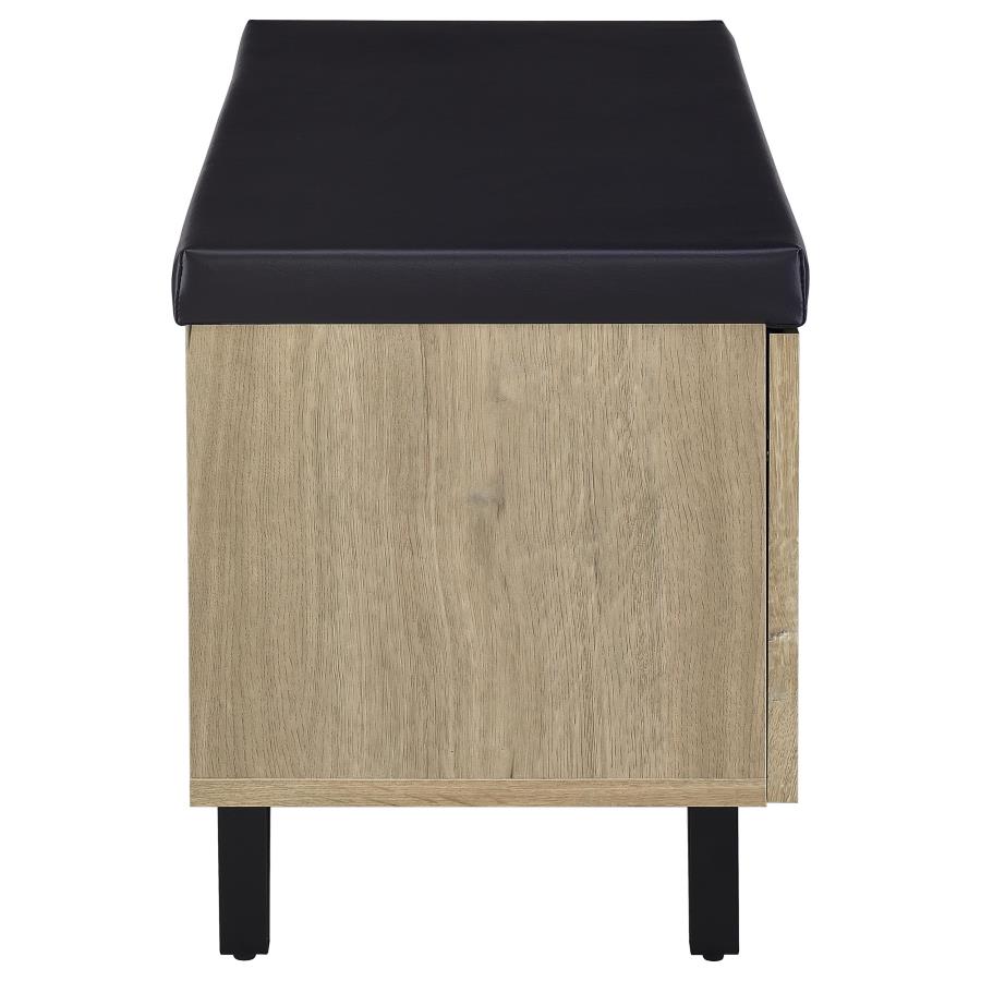 Brixton 2-door Padded Entryway Shoe Storage Bench White Oak - 915154