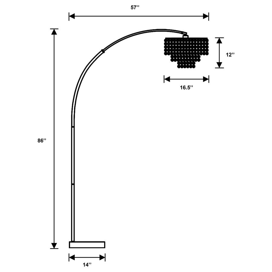 Shirley 86-inch Hanging Crystal Arc Metal Floor Lamp Chrome - 920065