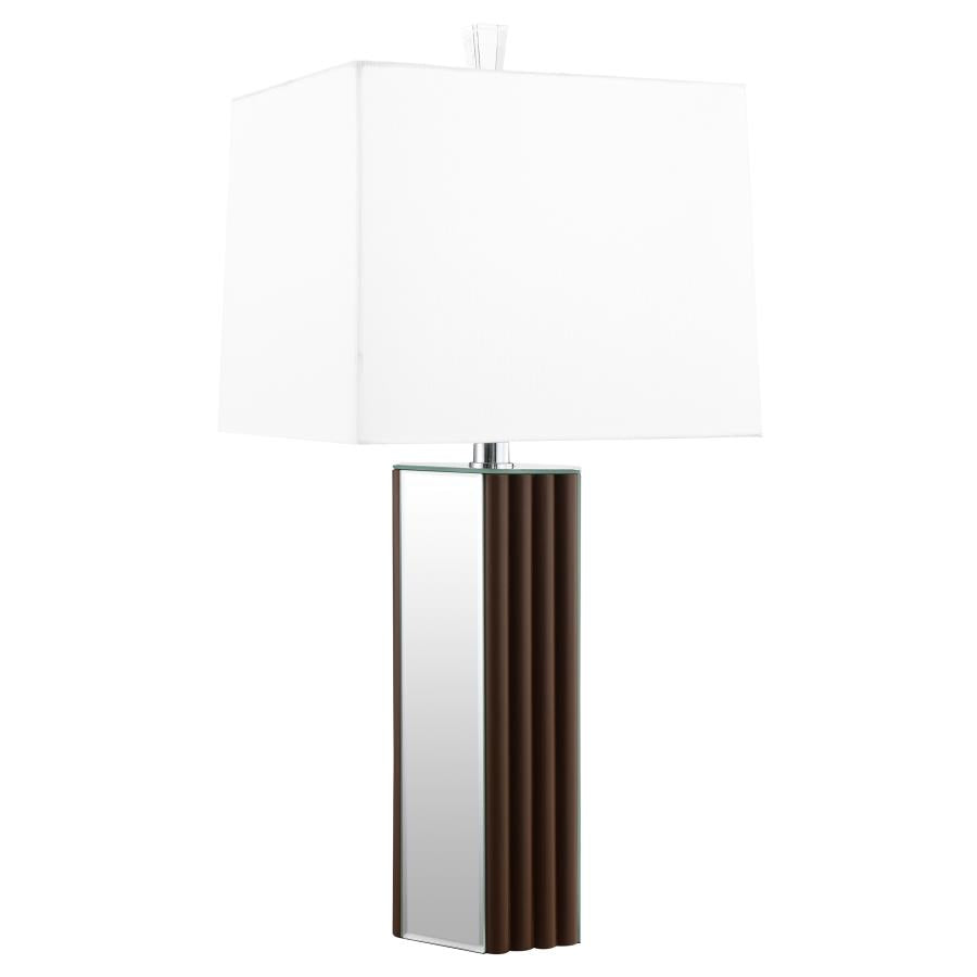 Elena 30-inch Square Tapered Mirrored Table Lamp Brown - 920177