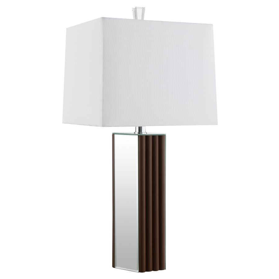 Elena 30-inch Square Tapered Mirrored Table Lamp Brown - 920177