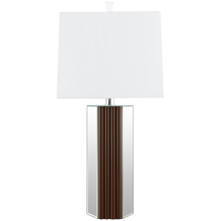 Elena 30-inch Square Tapered Mirrored Table Lamp Brown - 920177
