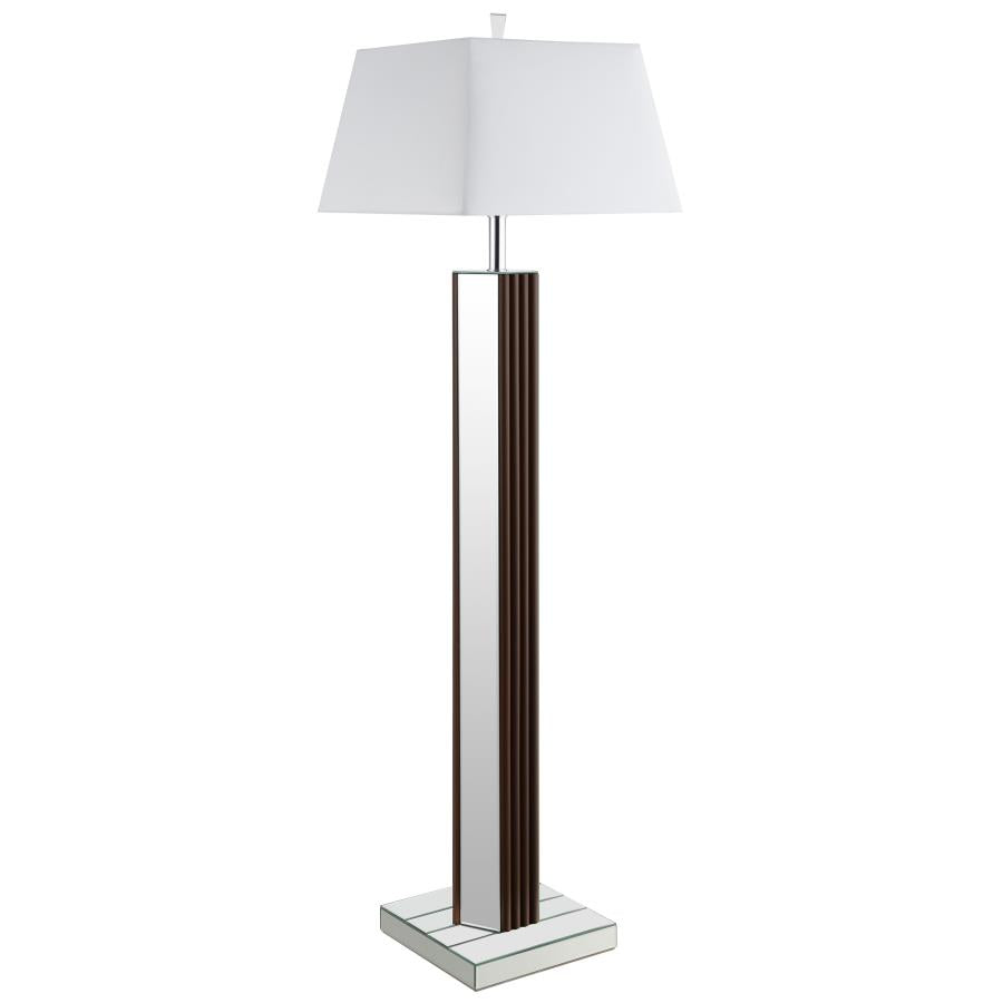 Elena 67-inch Square Tapered Mirrored Floor Lamp Brown - 920178