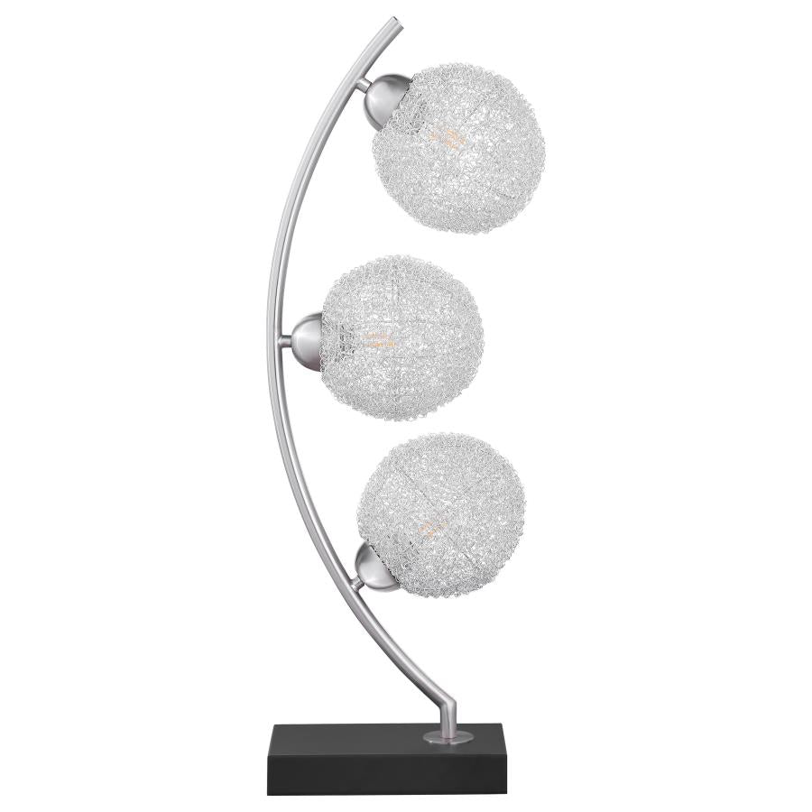 Claudia 30-inch Woven Spherical Metal Table Lamp Black - 920233