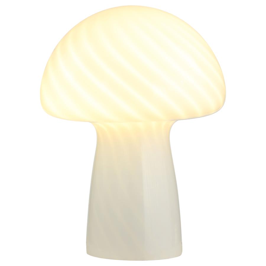 Kanaby Mushroom Shaped Glass Bedside Table Lamp White - 920249