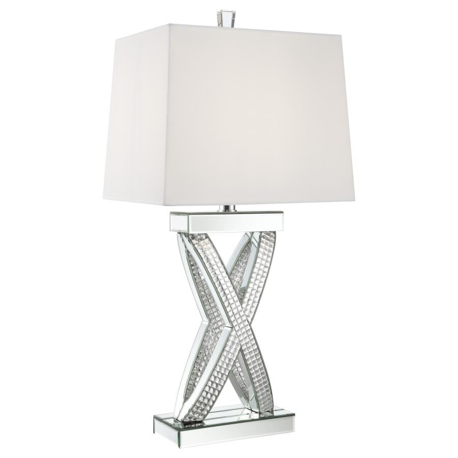 Dominick 31-inch Tapered Mirrored Acrylic Table Lamp Silver - 923289