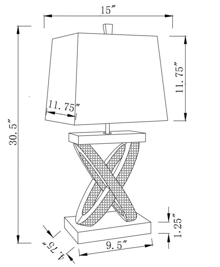 Dominick 31-inch Tapered Mirrored Acrylic Table Lamp Silver - 923289