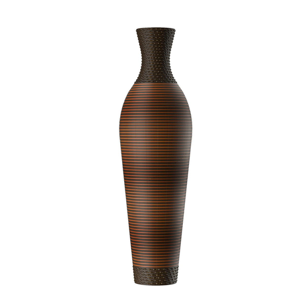 Tall Standing Designer Floor Vases With Elegant 2 Tone Finishes Ideal For Decorating Living Rooms, Bedrooms, Entryways Perfect For Decorating Your Home - Black / Gray