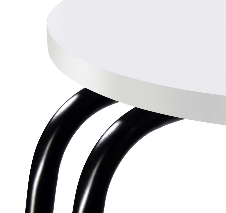 Hilly 3-tier Round Accent Side Table White and Black - 930071