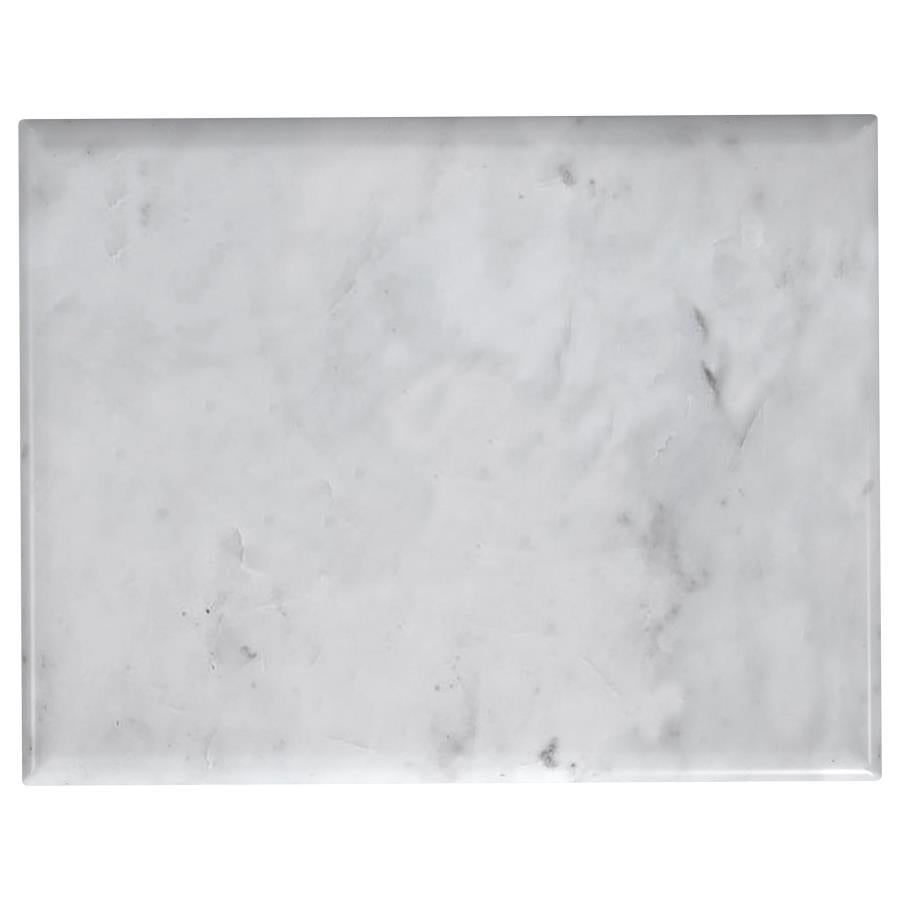 Baldwin Rectangular Marble Top Side Table White and Gold - 930091