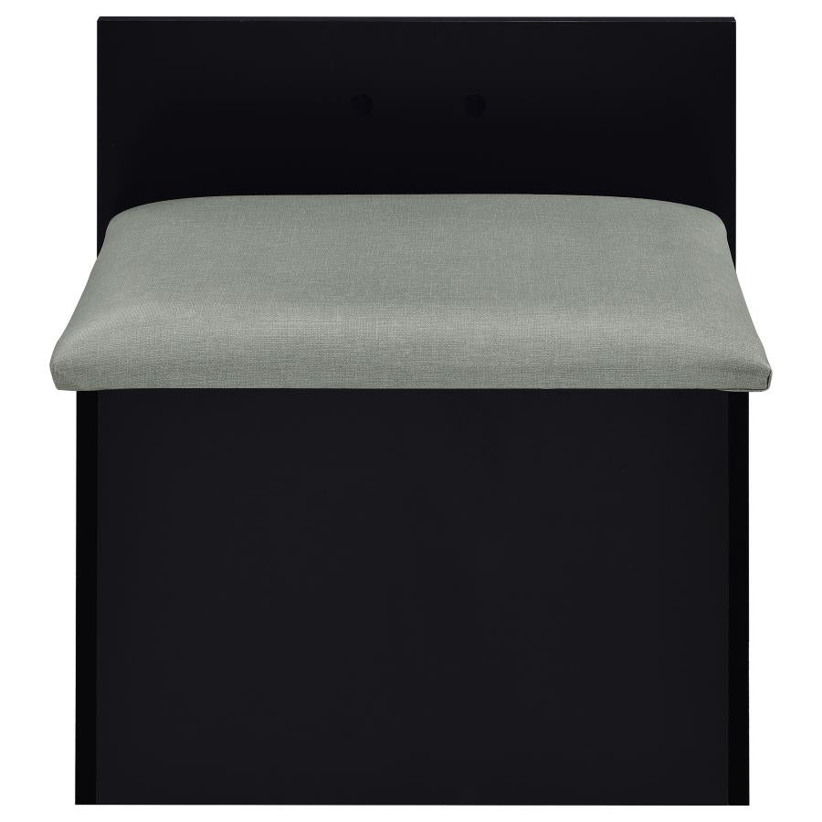 Danbury 3-drawer Makeup Vanity & Stool Set Black High Gloss - 930209