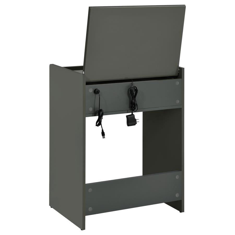 Danbury 3-drawer Makeup Vanity & Stool Set Grey High Gloss - 930210