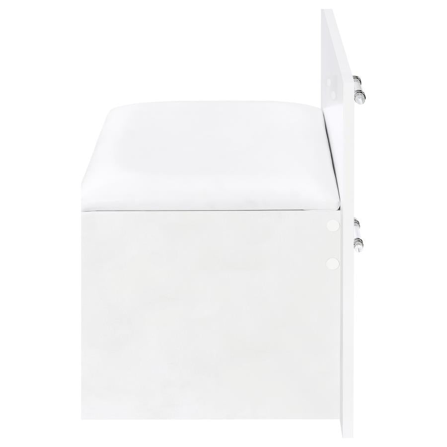 Flora 2-drawer Vanity Set with LED Mirror White High Gloss - 930218