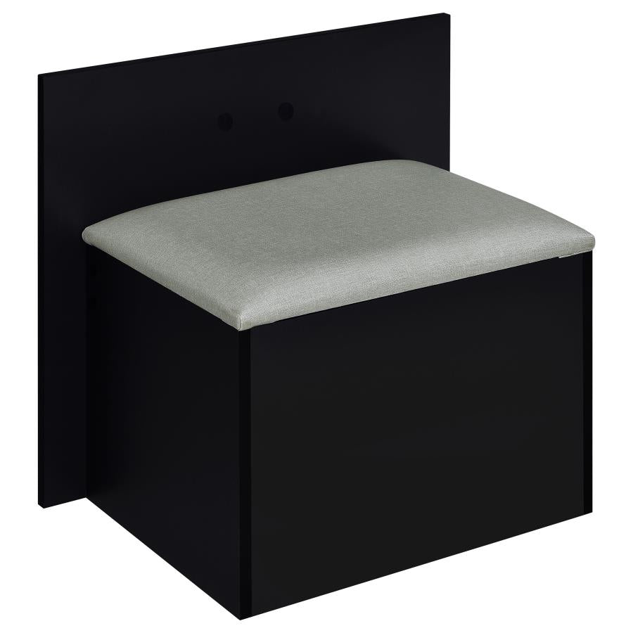 Flora 2-drawer Vanity Set with LED Mirror Black High Gloss - 930219