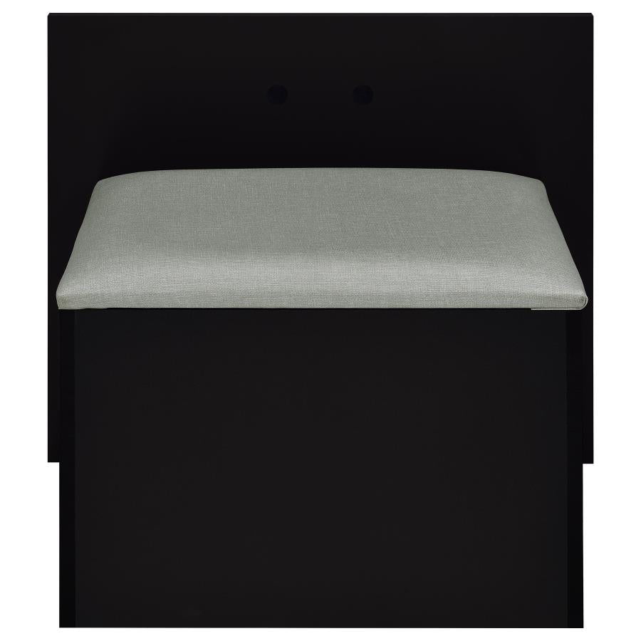 Flora 2-drawer Vanity Set with LED Mirror Black High Gloss - 930219