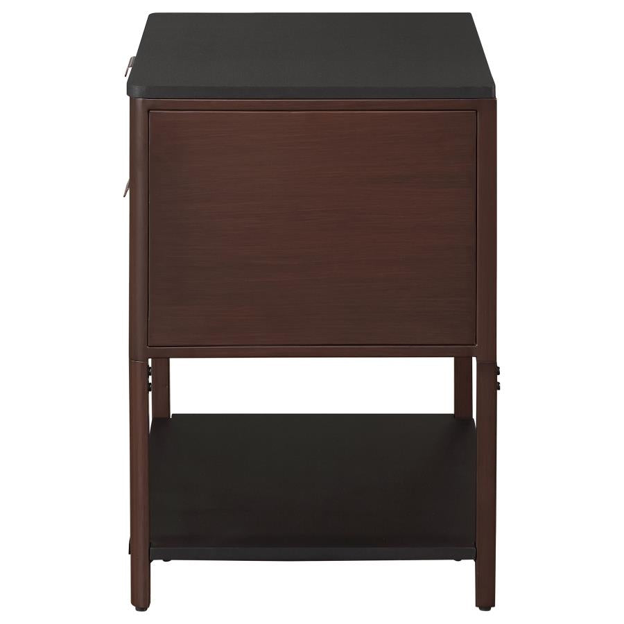 Zimmerlee 2-drawer Side Table with Shelf Rust Brown - 930221