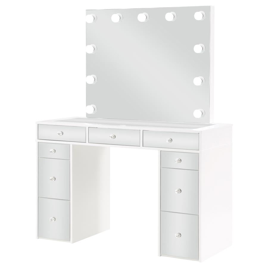 Regina Makeup Vanity Table Set with Lighting White - 930245