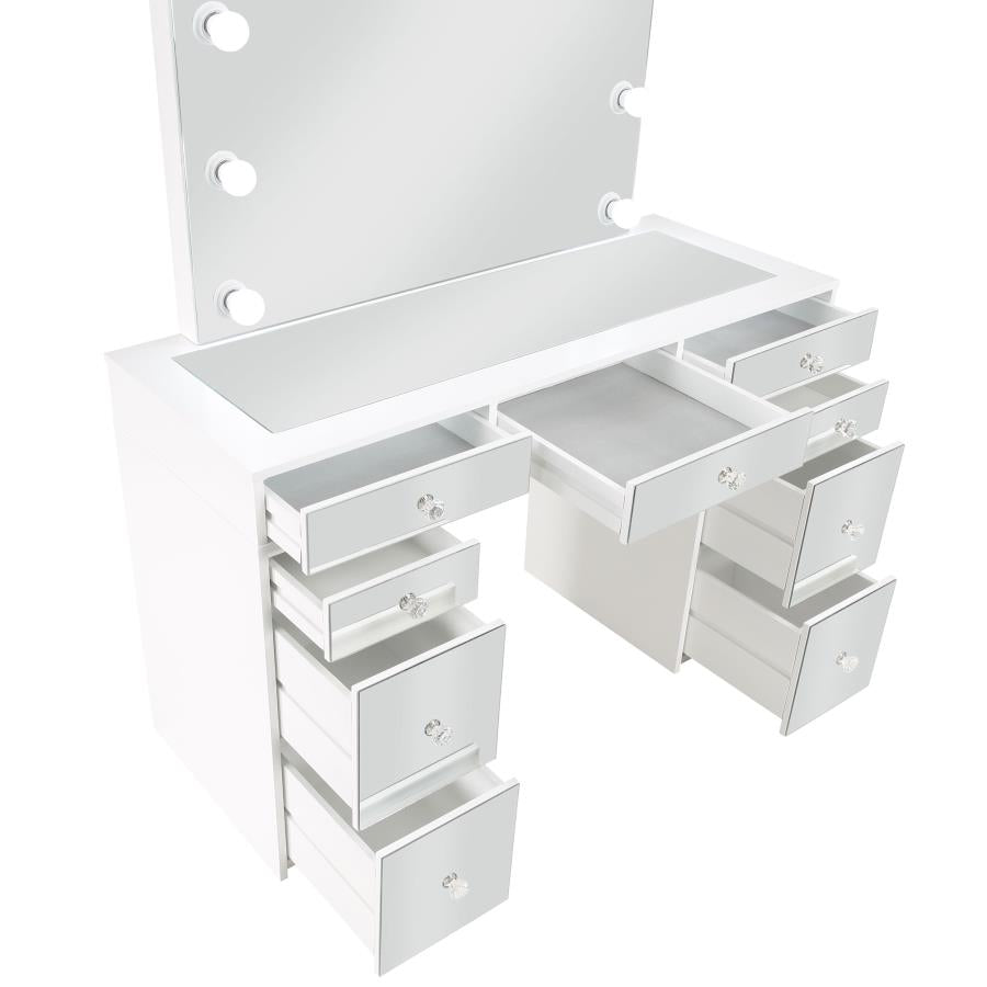 Regina Makeup Vanity Table Set with Lighting White - 930245