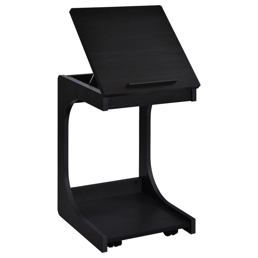 Ralston C-Shaped Lift-Top Sofa Side Table With Casters Black - 930290