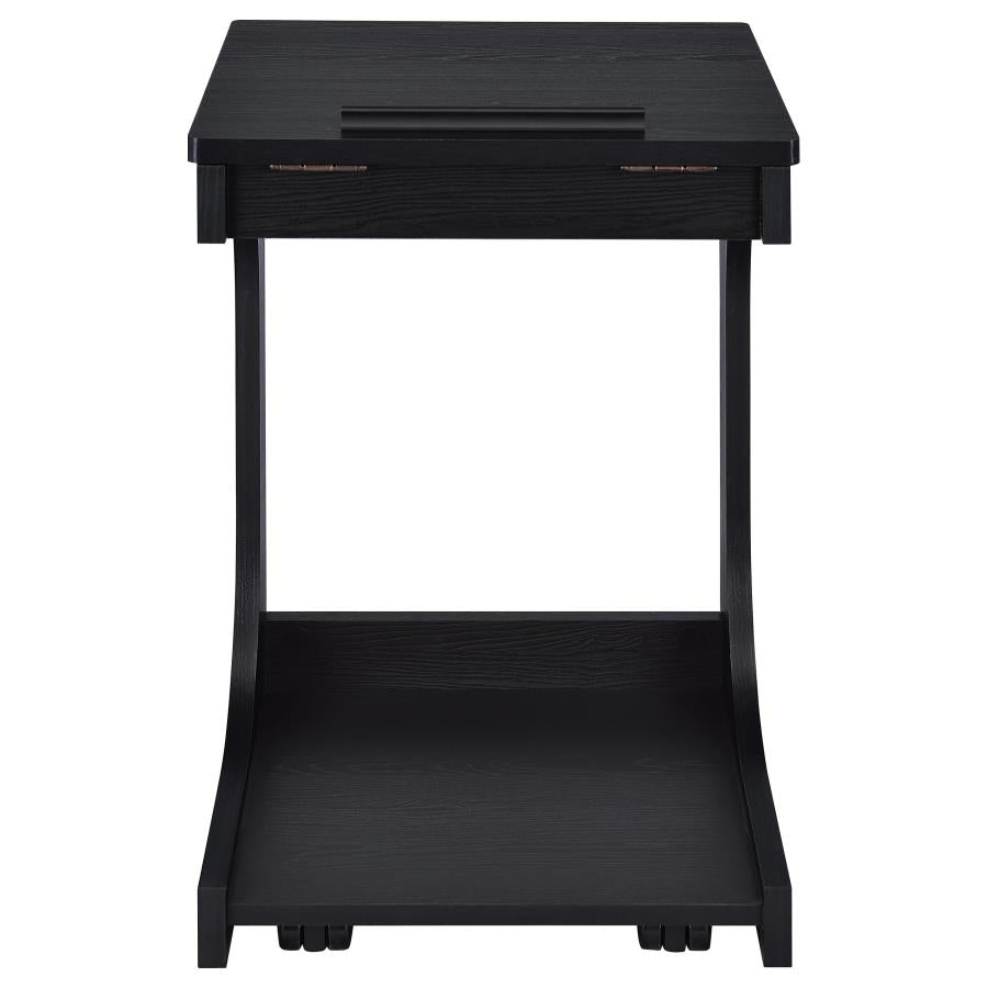 Ralston C-Shaped Lift-Top Sofa Side Table With Casters Black - 930290