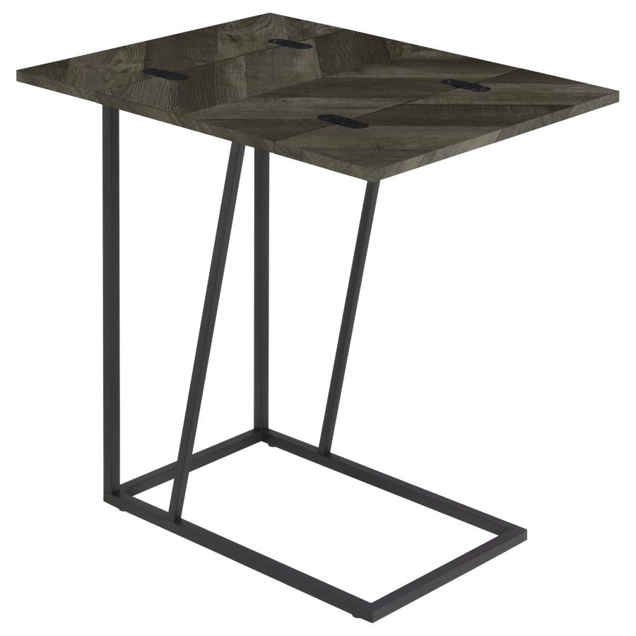 Carly Expandable Engineered Wood C-Shaped Side Table Grey - 931156