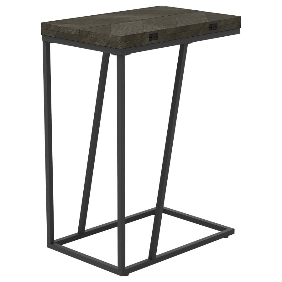 Carly Expandable Engineered Wood C-Shaped Side Table Grey - 931156