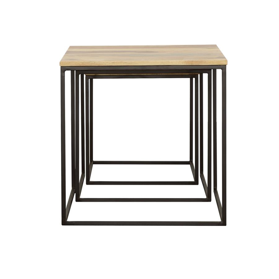 Belcourt 3-piece Square Nesting Tables Natural and Black - 931182