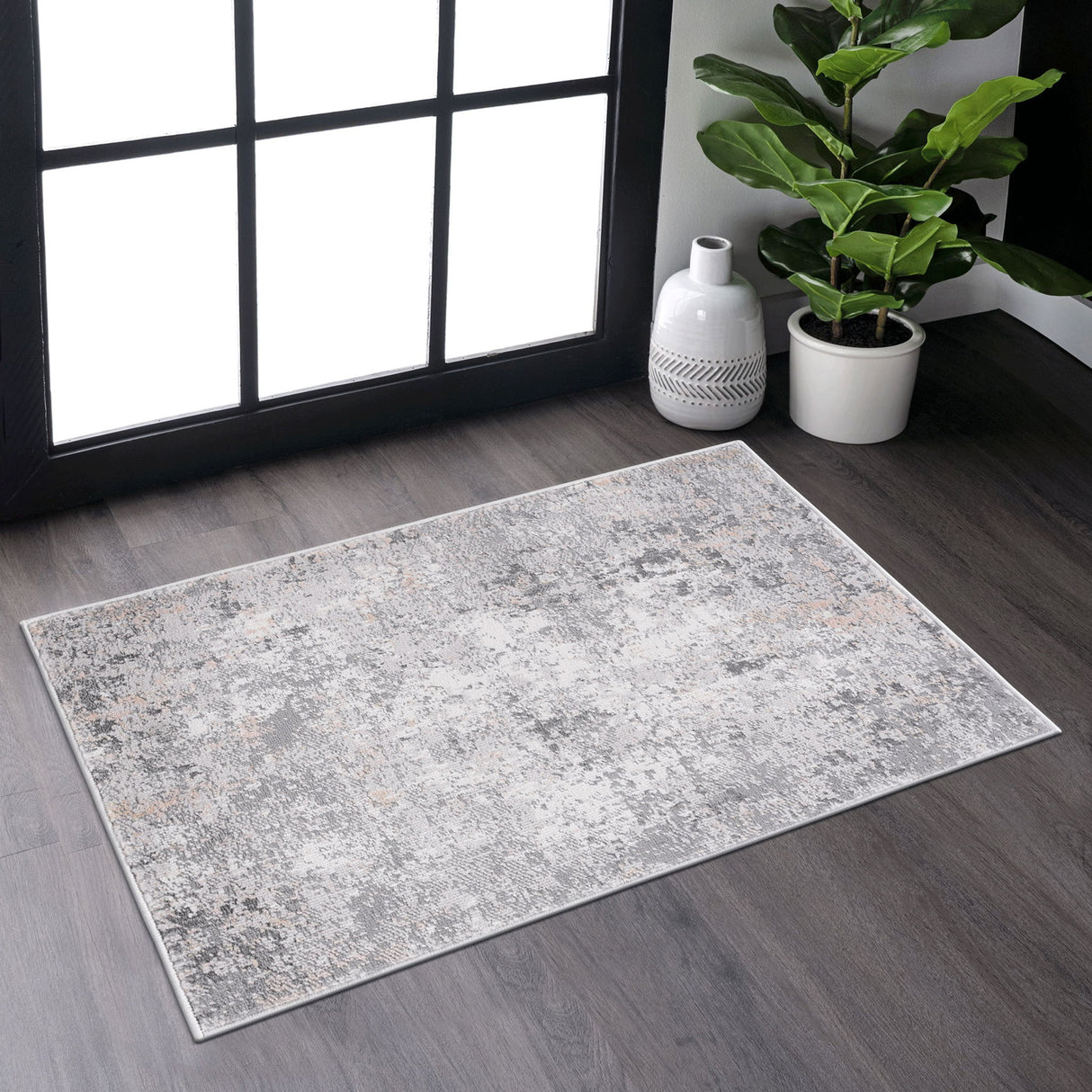 Marfi - 2' X 3' Abstract Area Rug - Gray Multi